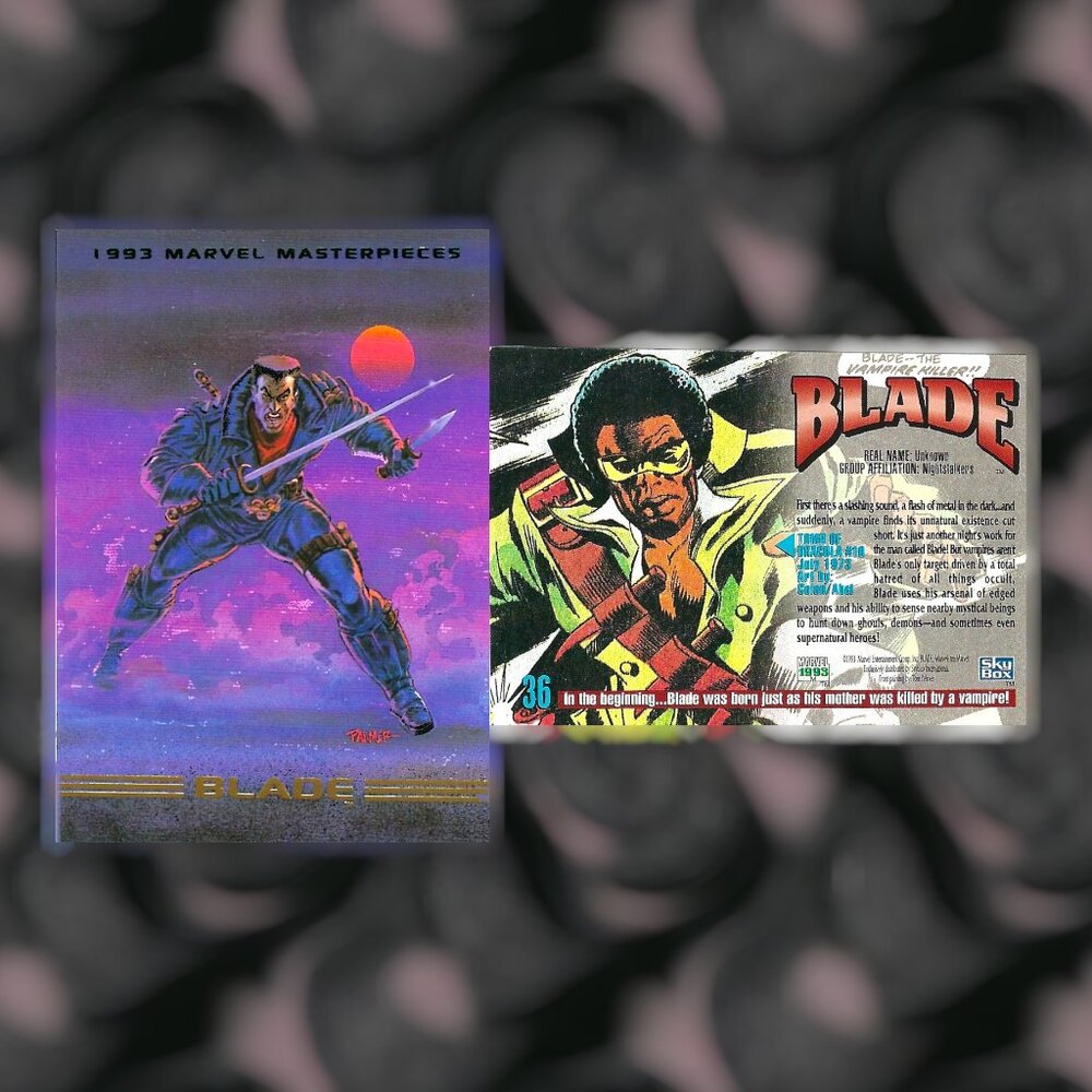 1993 Marvel Masterpieces Trading Card - Blade - Cable - Colossus - Picture 7 of 7
